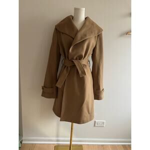 Black Saks Fifth Avenue 100% Camel Wool Coat Size 14